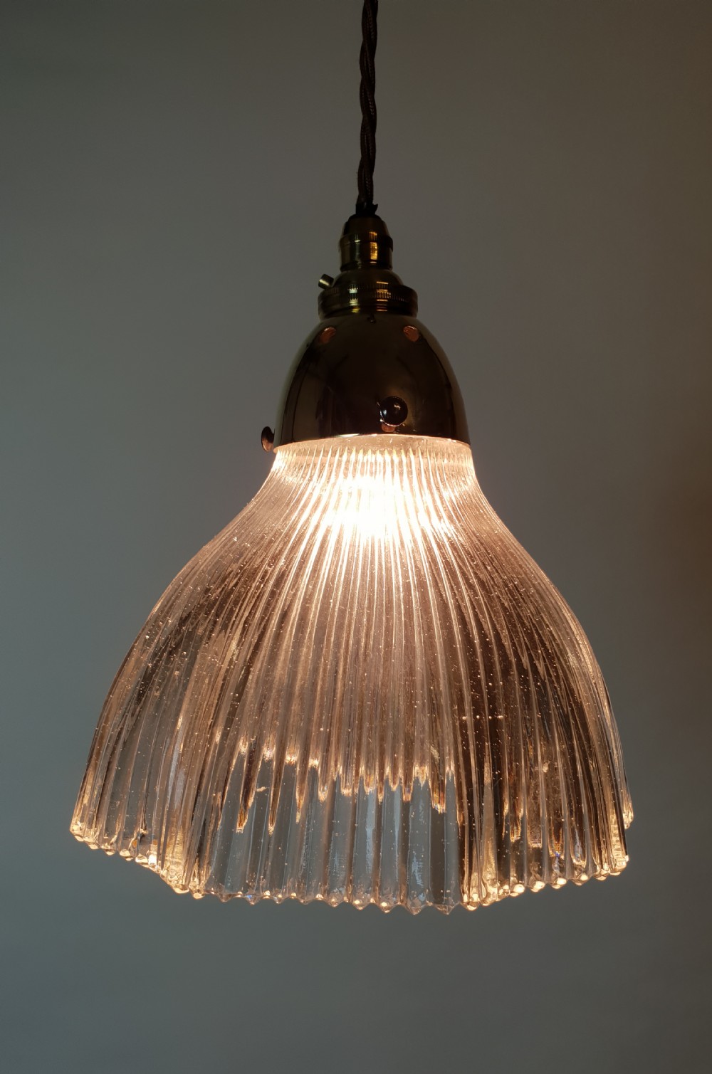 Single Holophane Pendant Ceiling Light, Rewired  View III