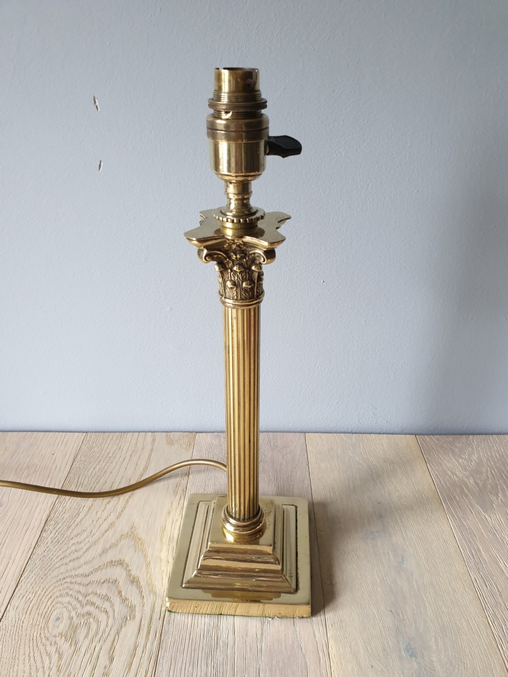 c1910 Corinthian Column Brass Table Lamp, Rewired and PAT tested  View VI