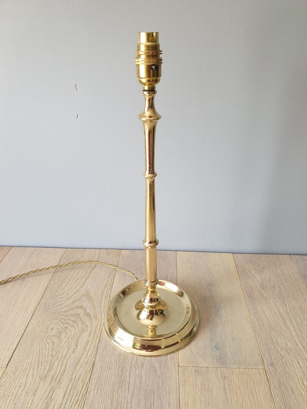 Tall Brass Table Lamp, Rewired and PAT tested 