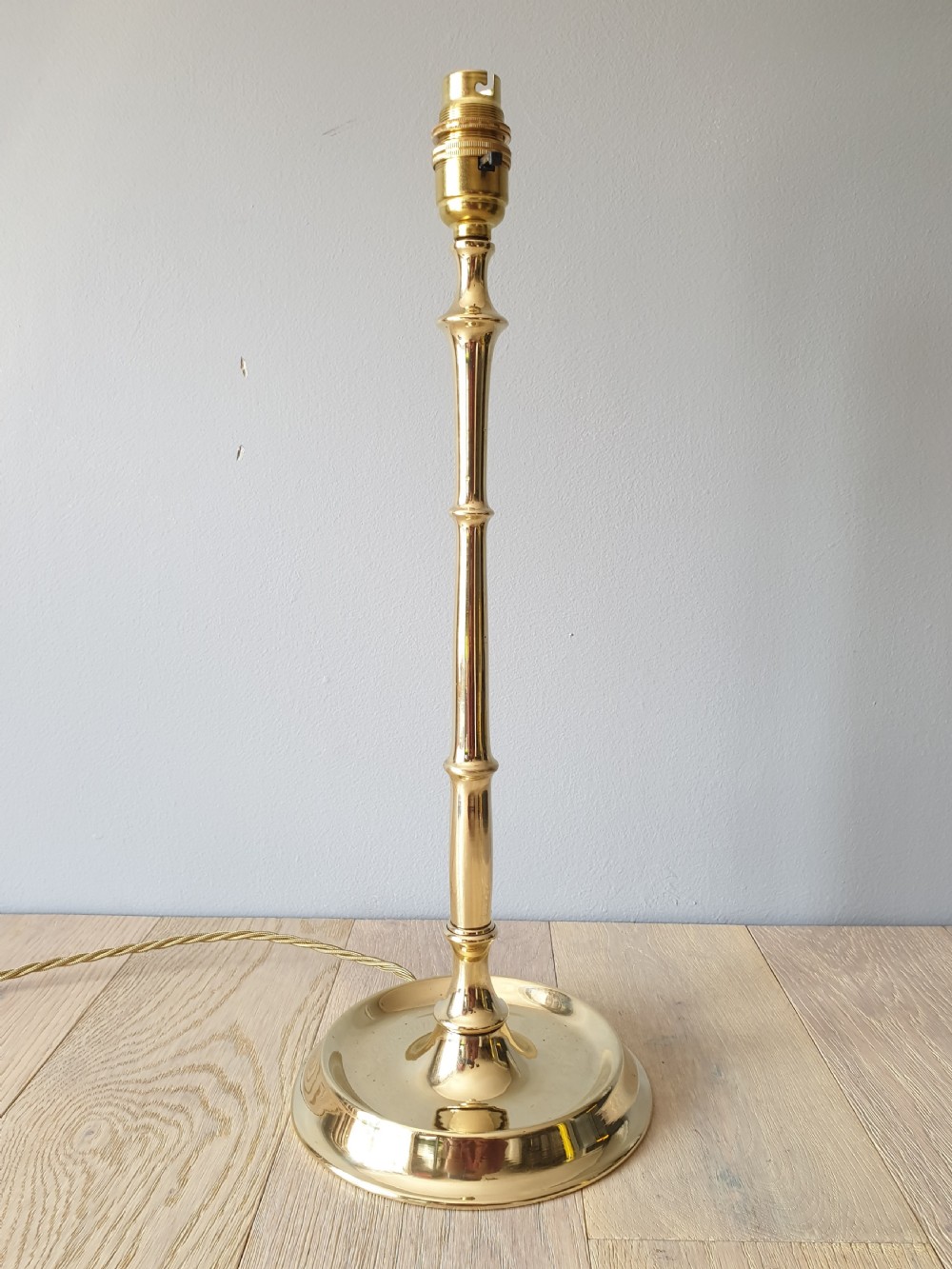 Tall Brass Table Lamp, Rewired and PAT tested  View III