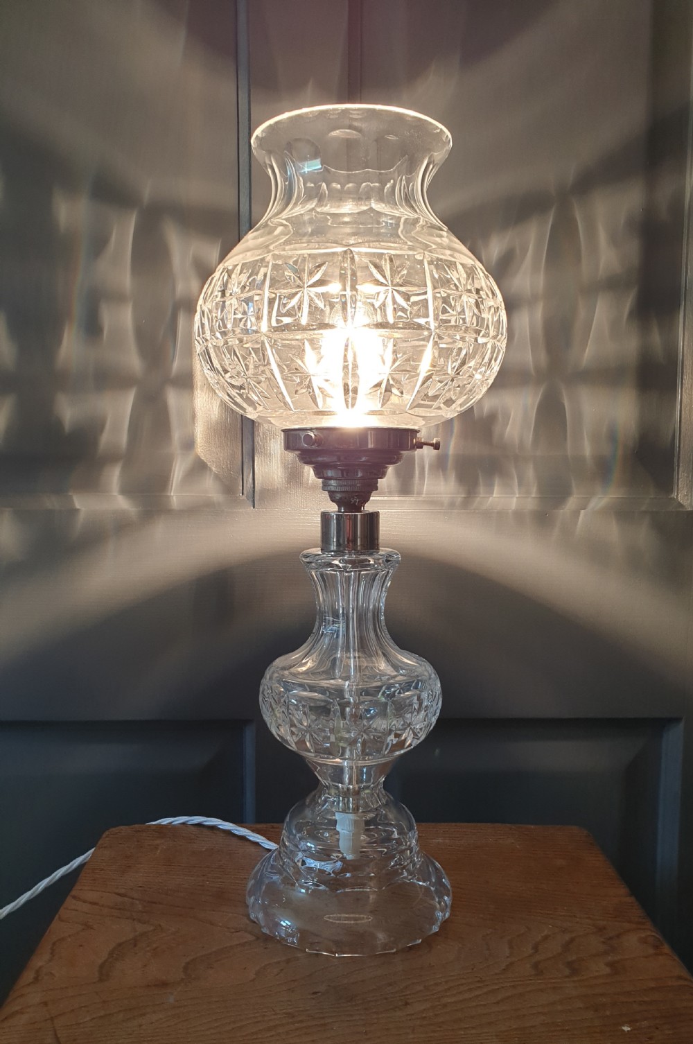 Crystal Mushroom Table Lamp, Rewired and PAT tested  View III