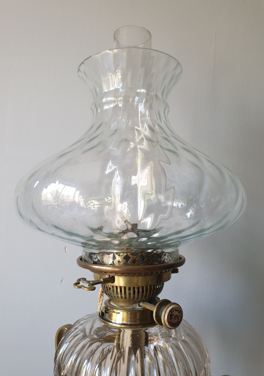 Hinks Arts and Crafts Brass Oil Lamp  View II