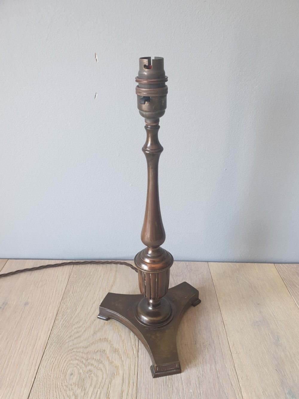 Faraday & Sons Bronzed Brass Table Lamp, Rewired and PAT tested  View V