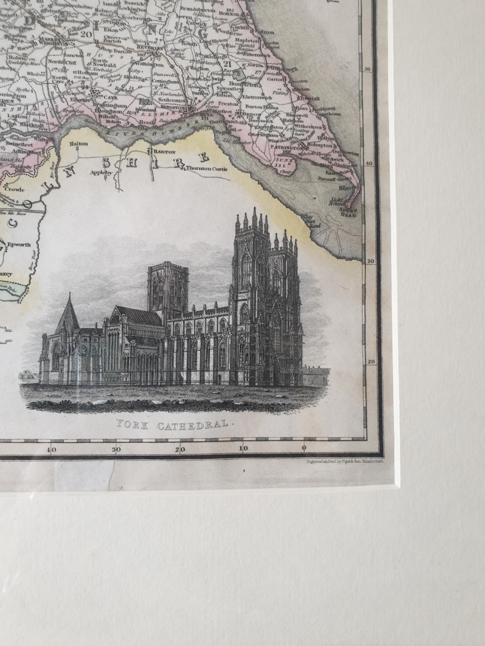 Map of Yorkshire by James Pigot dated 1828 View IV