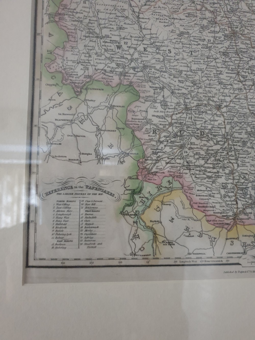 Map of Yorkshire by James Pigot dated 1828 View VIII