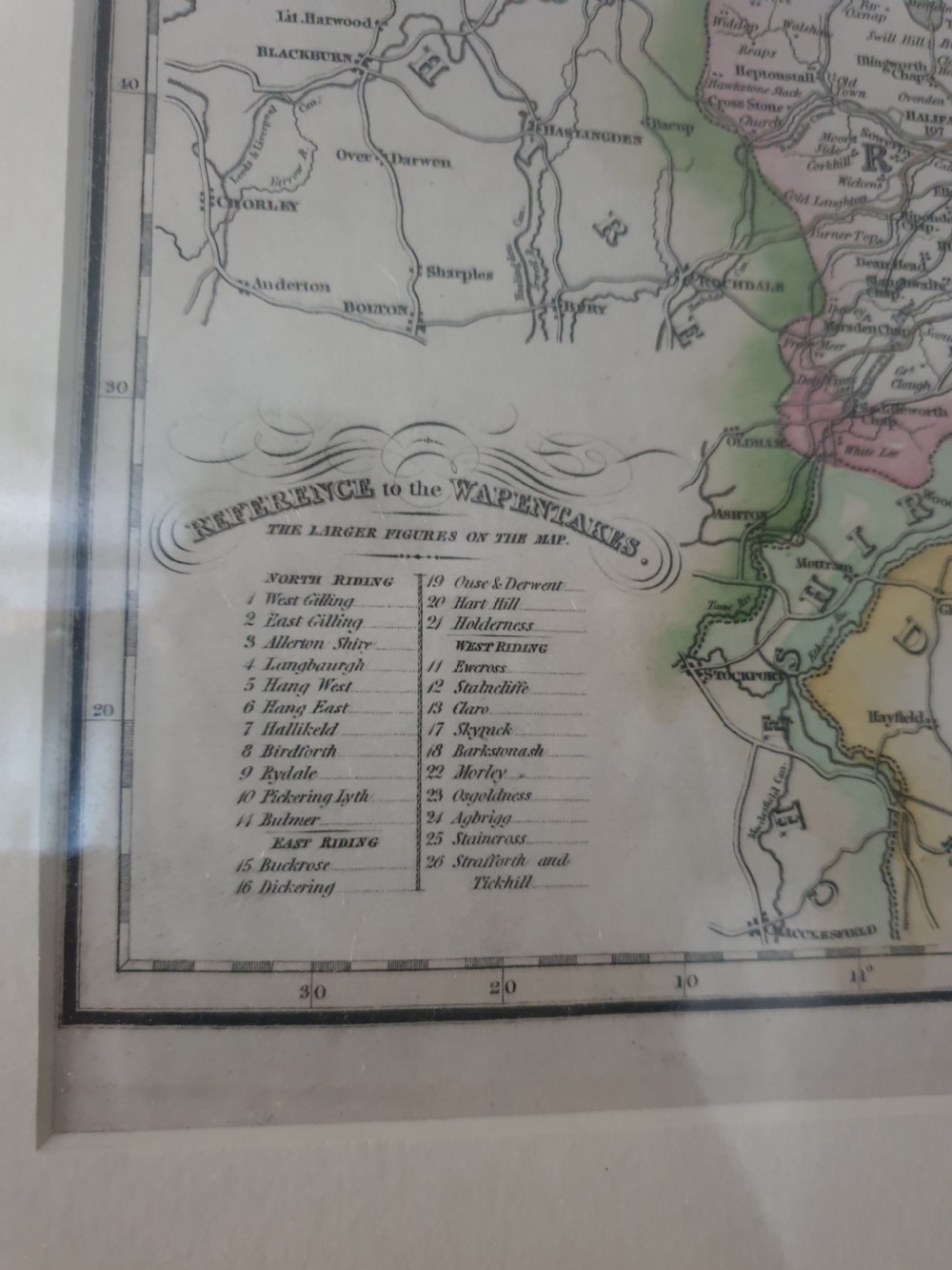 Map of Yorkshire by James Pigot dated 1828 View IX