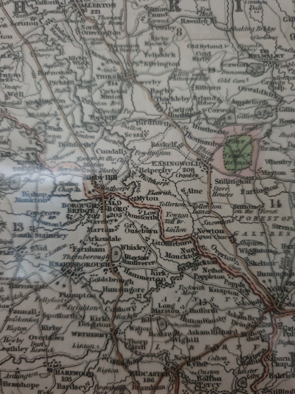 Map of Yorkshire by James Pigot dated 1828 View X