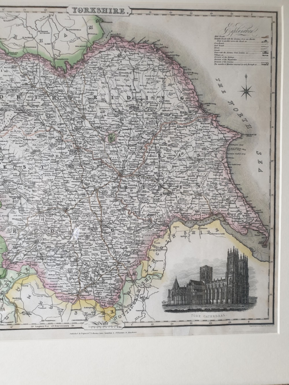 Map of Yorkshire by James Pigot dated 1828 View XIV