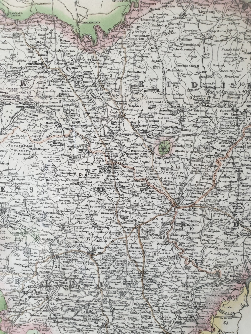Map of Yorkshire by James Pigot dated 1828 View XVI