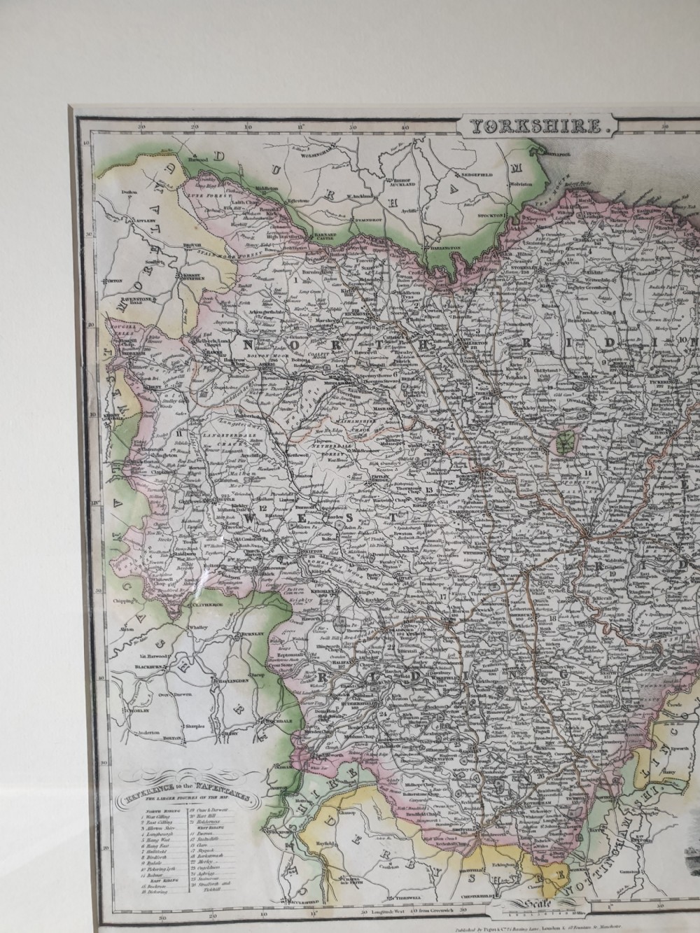 Map of Yorkshire by James Pigot dated 1828 View XVIII