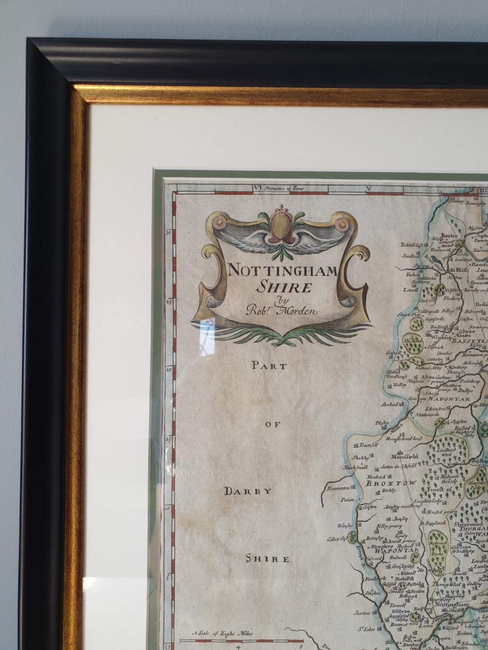 Map of Nottinghamshire by Robert Morden, c1695 View II