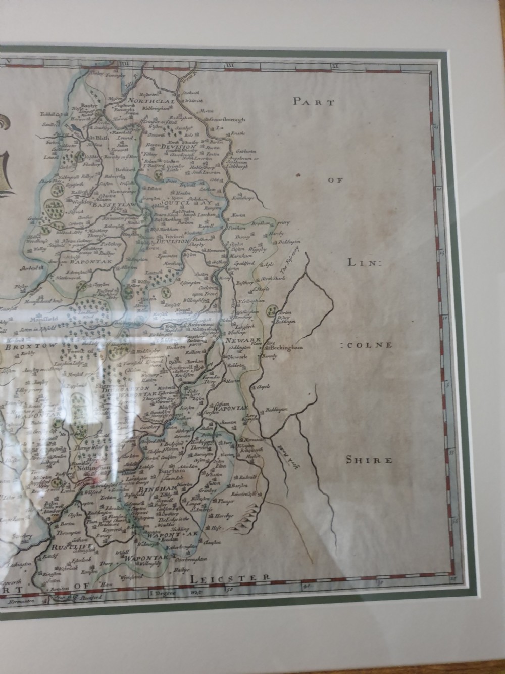 Map of Nottinghamshire by Robert Morden, c1695 View V