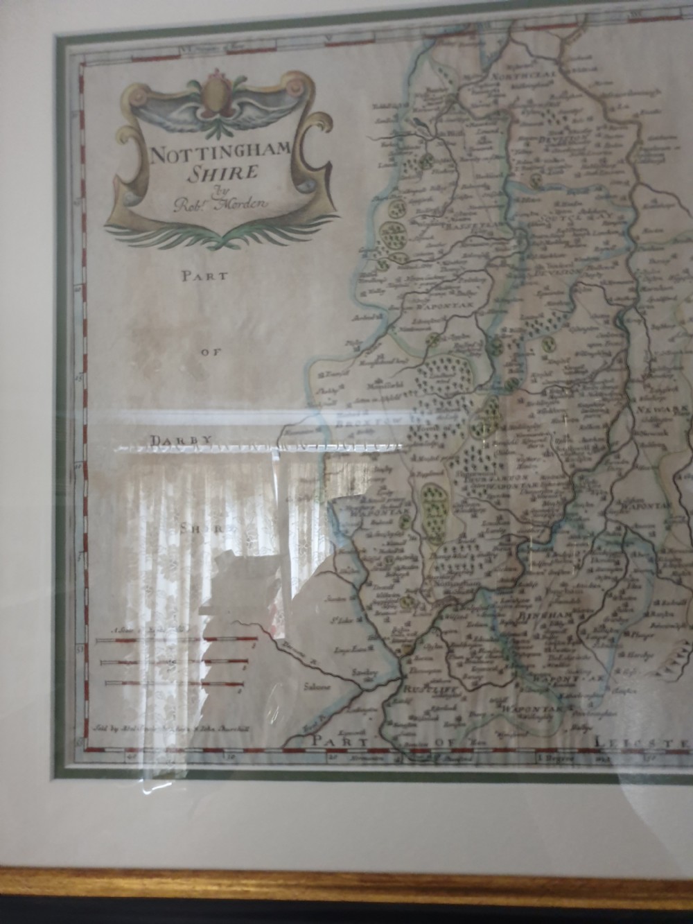 Map of Nottinghamshire by Robert Morden, c1695 View VI
