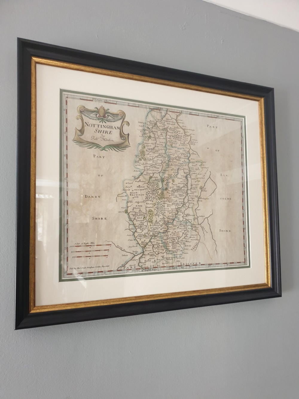 Map of Nottinghamshire by Robert Morden, c1695 View IX