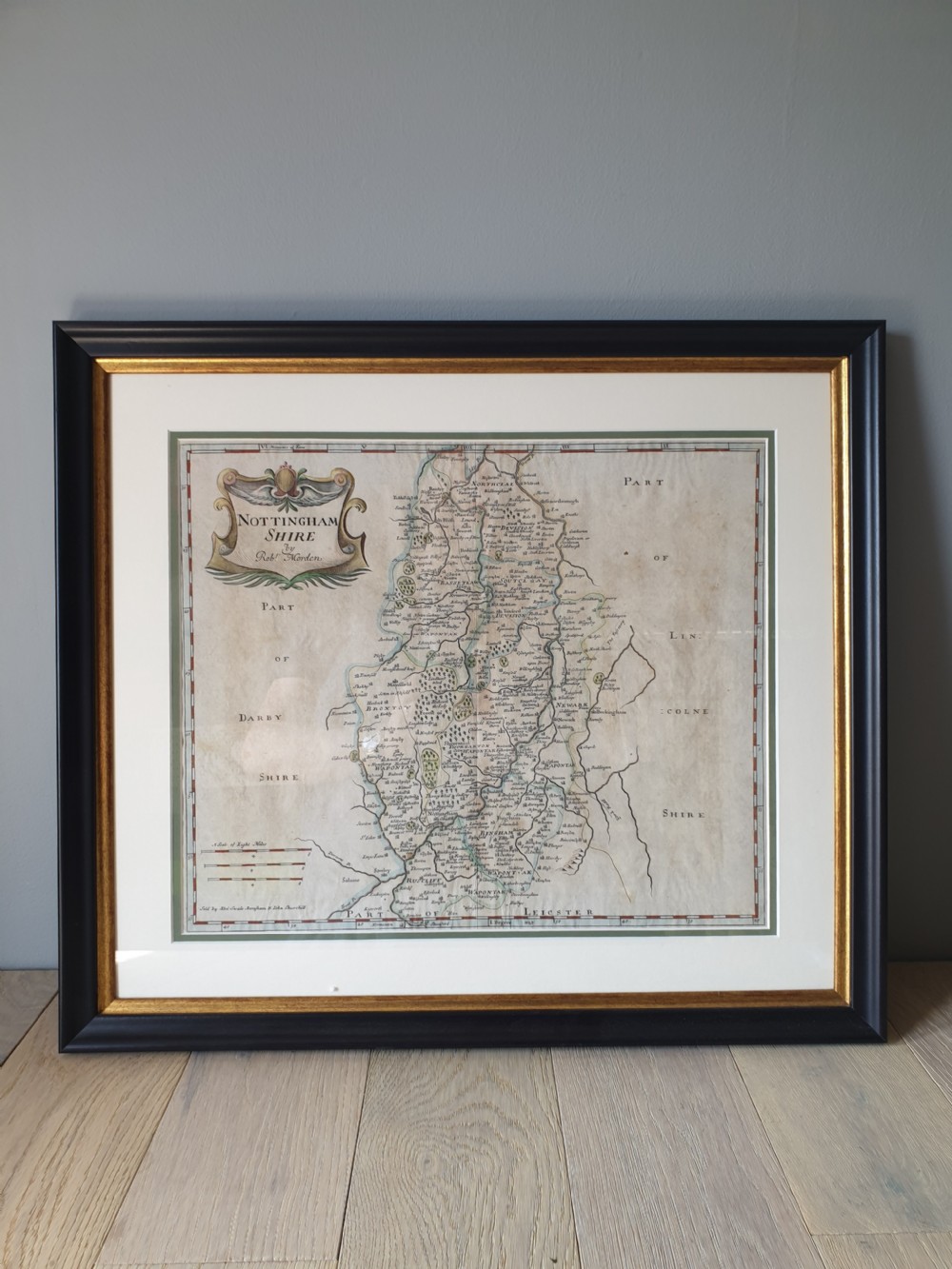 Map of Nottinghamshire by Robert Morden, c1695 View X