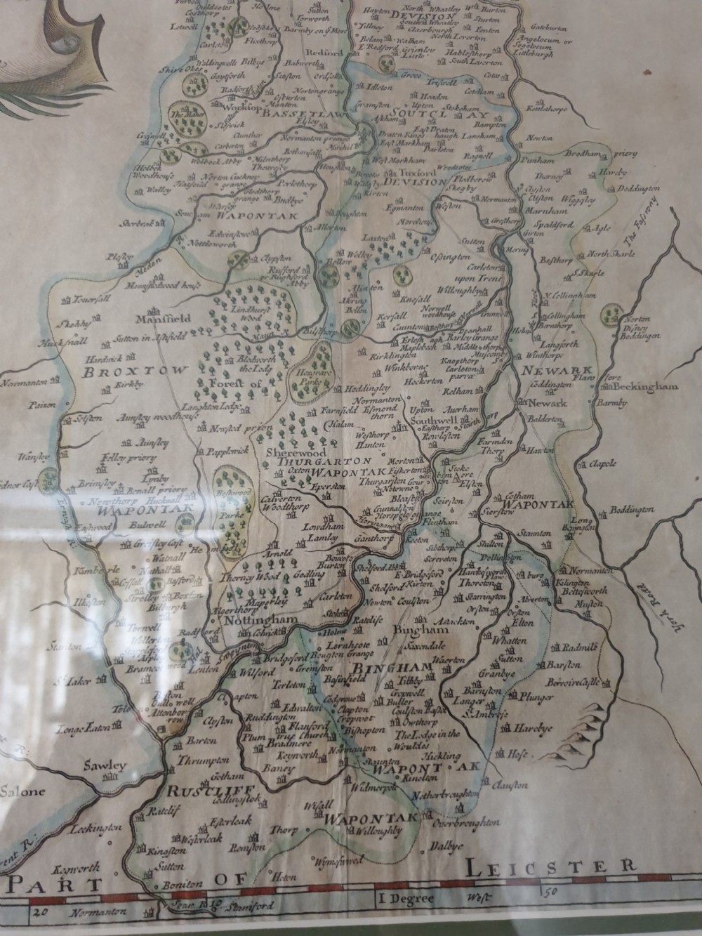 Map of Nottinghamshire by Robert Morden, c1695 View XIII