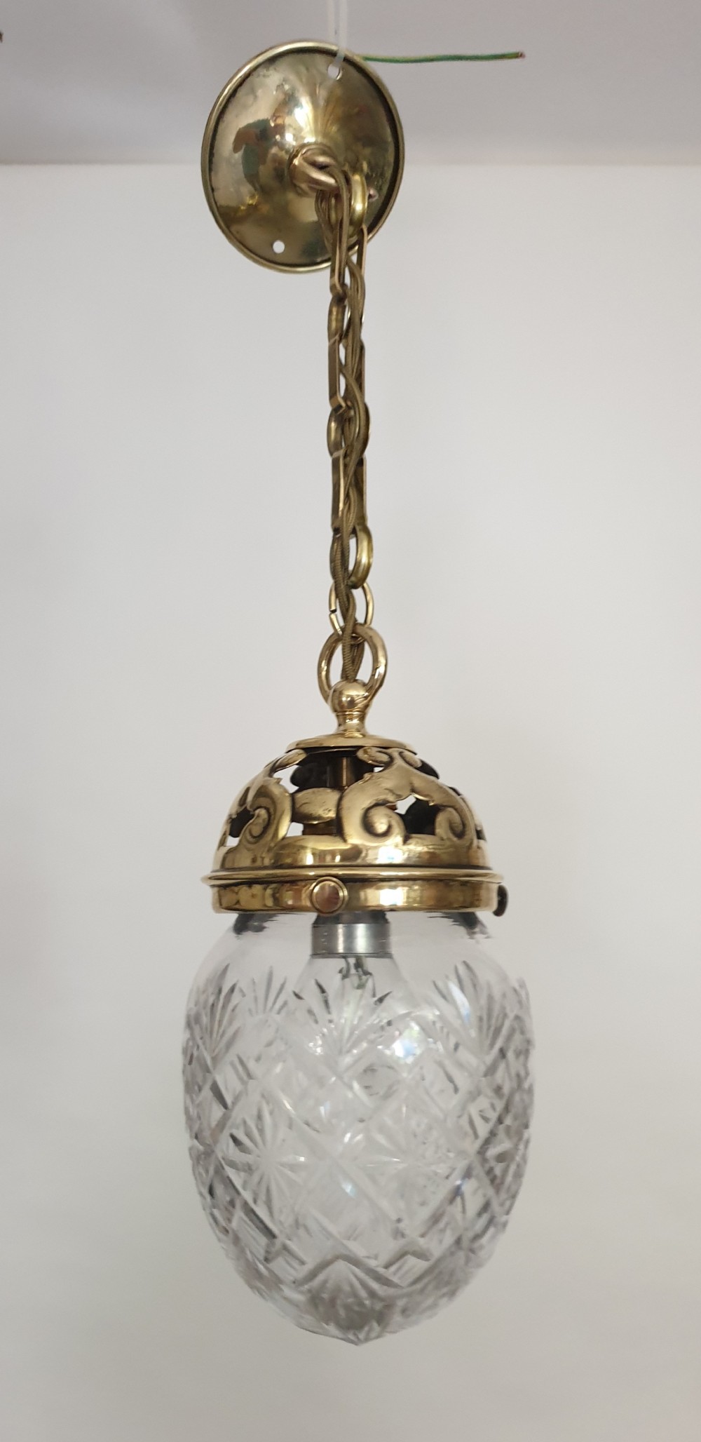 Edwardian Cut Crystal Ceiling Light, Reg Mark Gallery, Rewired 