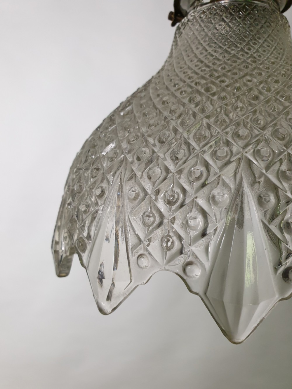 c1920 Glass Pendant Ceiling Light, Rewired  View VI