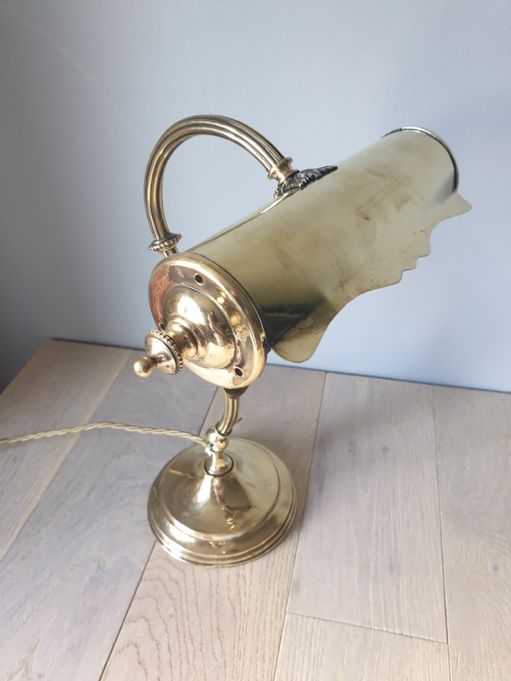 Quality French Brass Piano Desk Lamp, Rewired and PAT tested  View II