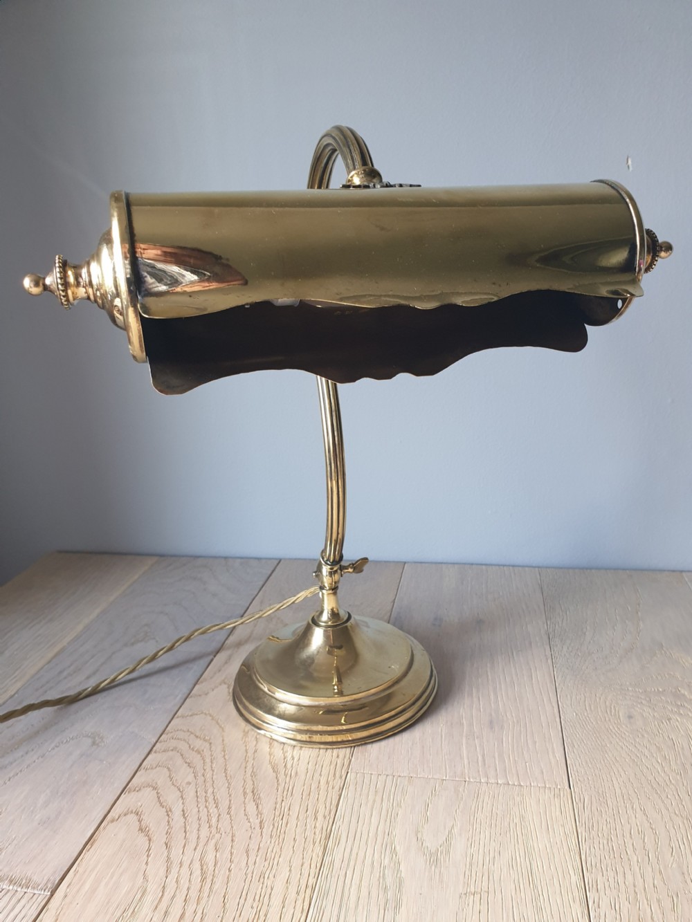 Quality French Brass Piano Desk Lamp, Rewired and PAT tested  View VI
