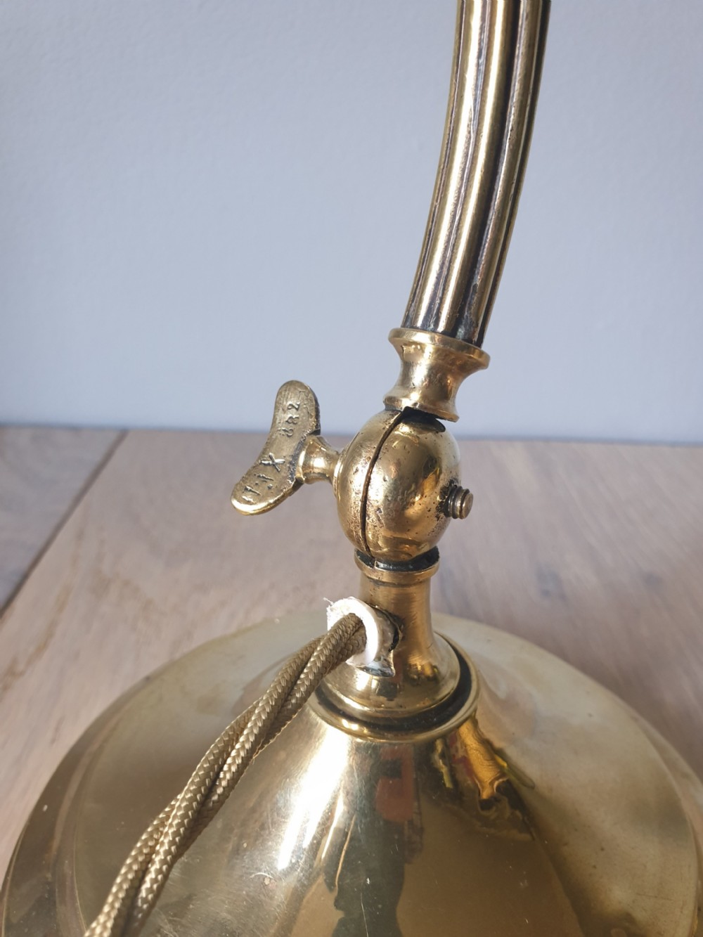 Quality French Brass Piano Desk Lamp, Rewired and PAT tested  View VIII