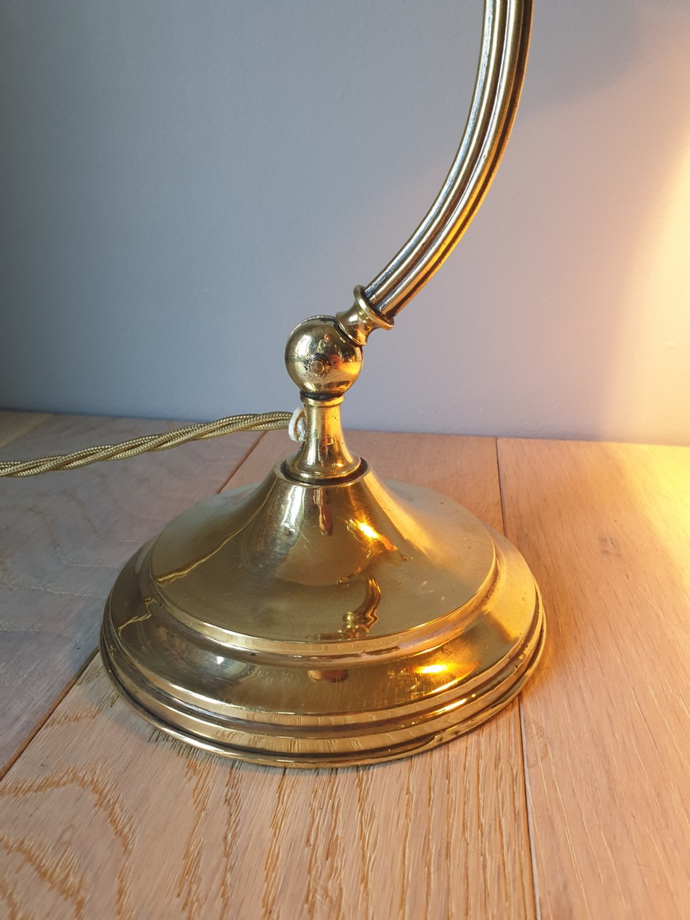 Quality French Brass Piano Desk Lamp, Rewired and PAT tested  View X
