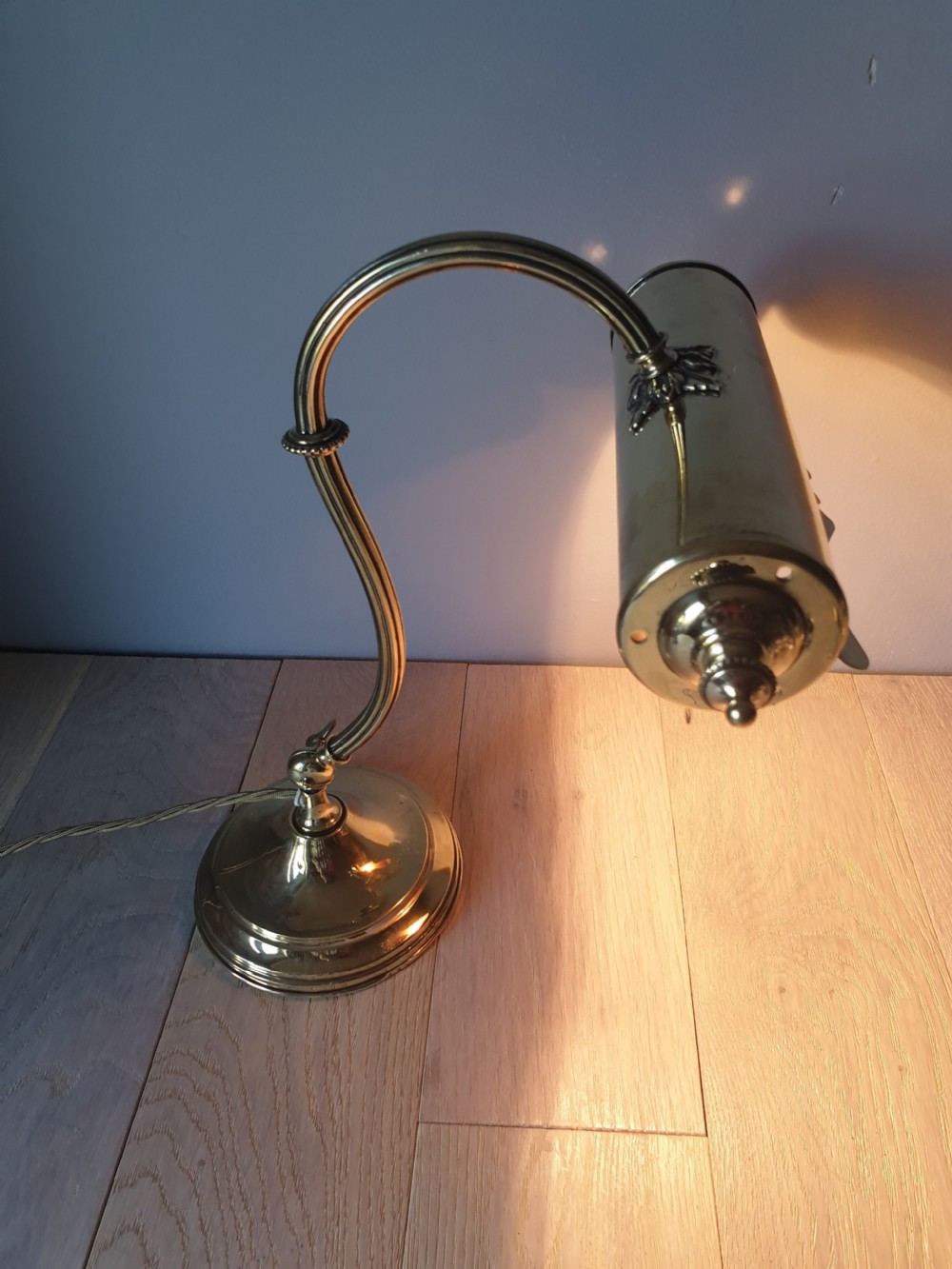 Quality French Brass Piano Desk Lamp, Rewired and PAT tested  View XII