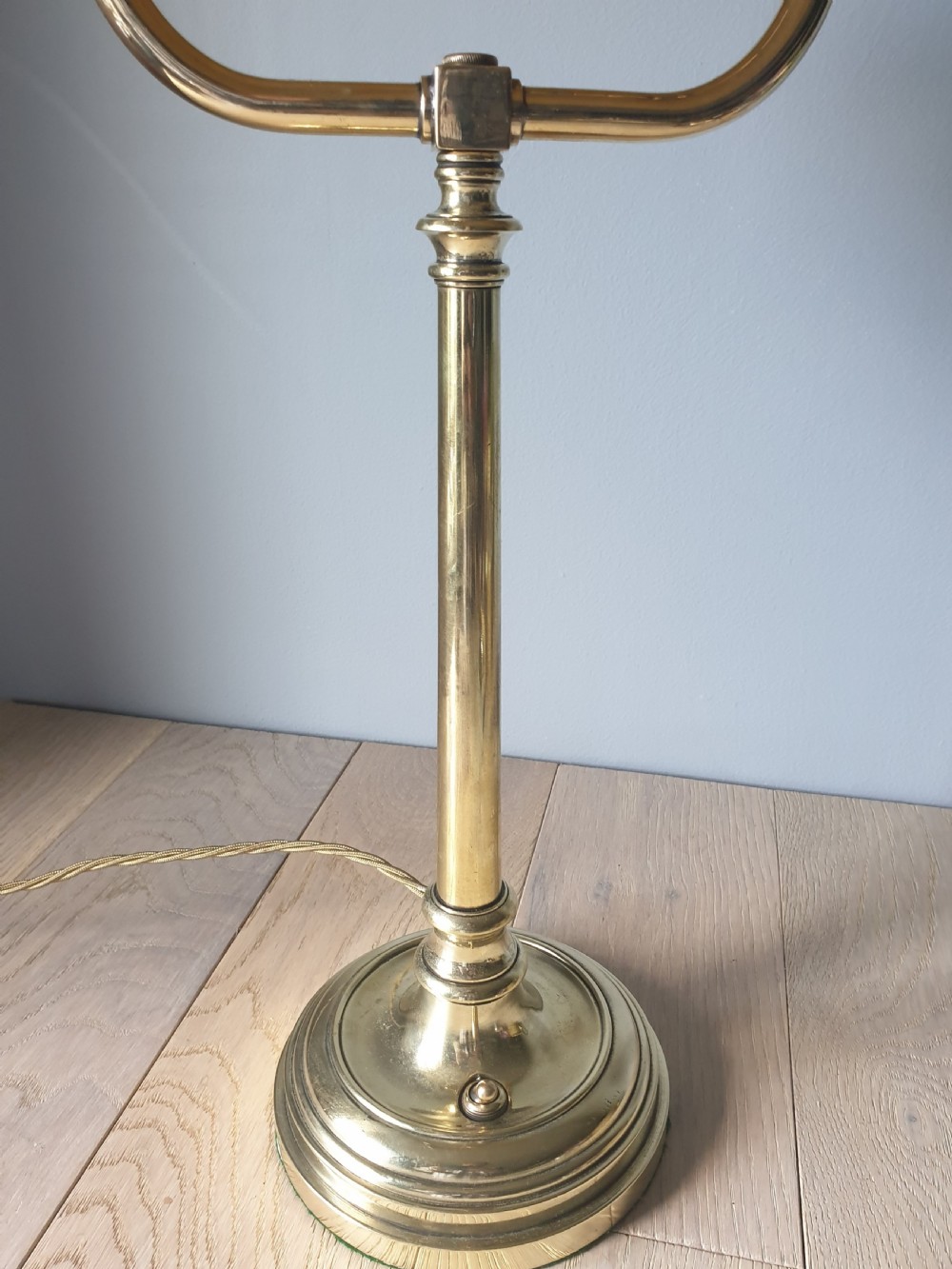 Edwardian Bankers Library Desk Lamp, Rewired and PAT tested  View II