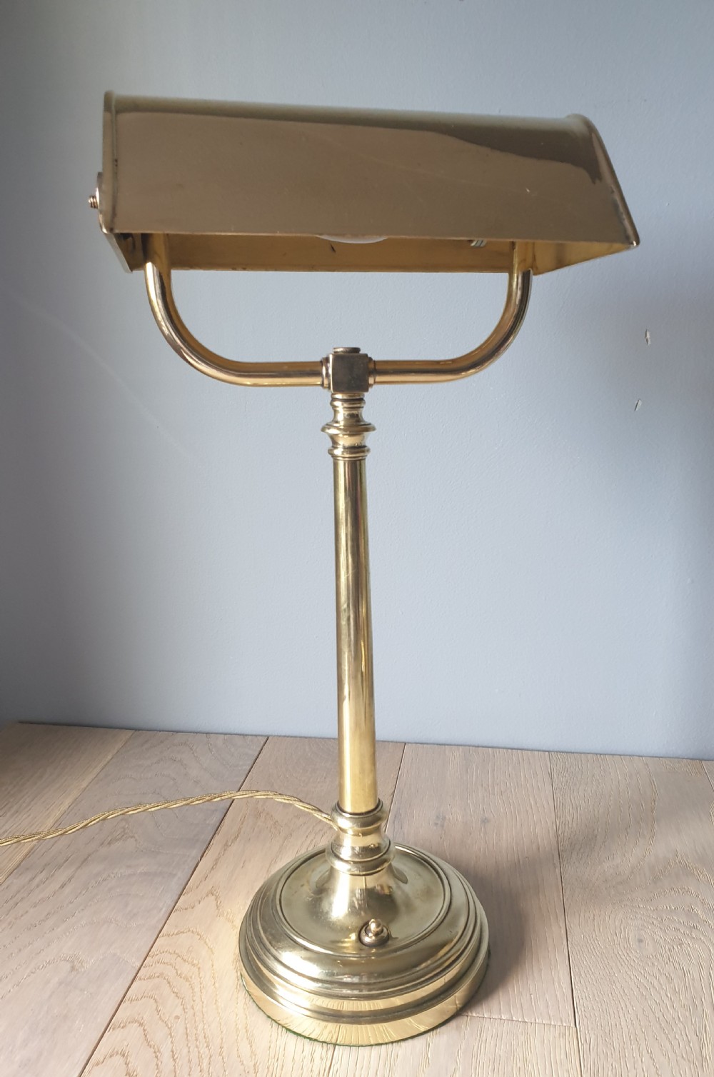 Edwardian Bankers Library Desk Lamp, Rewired and PAT tested  View IV