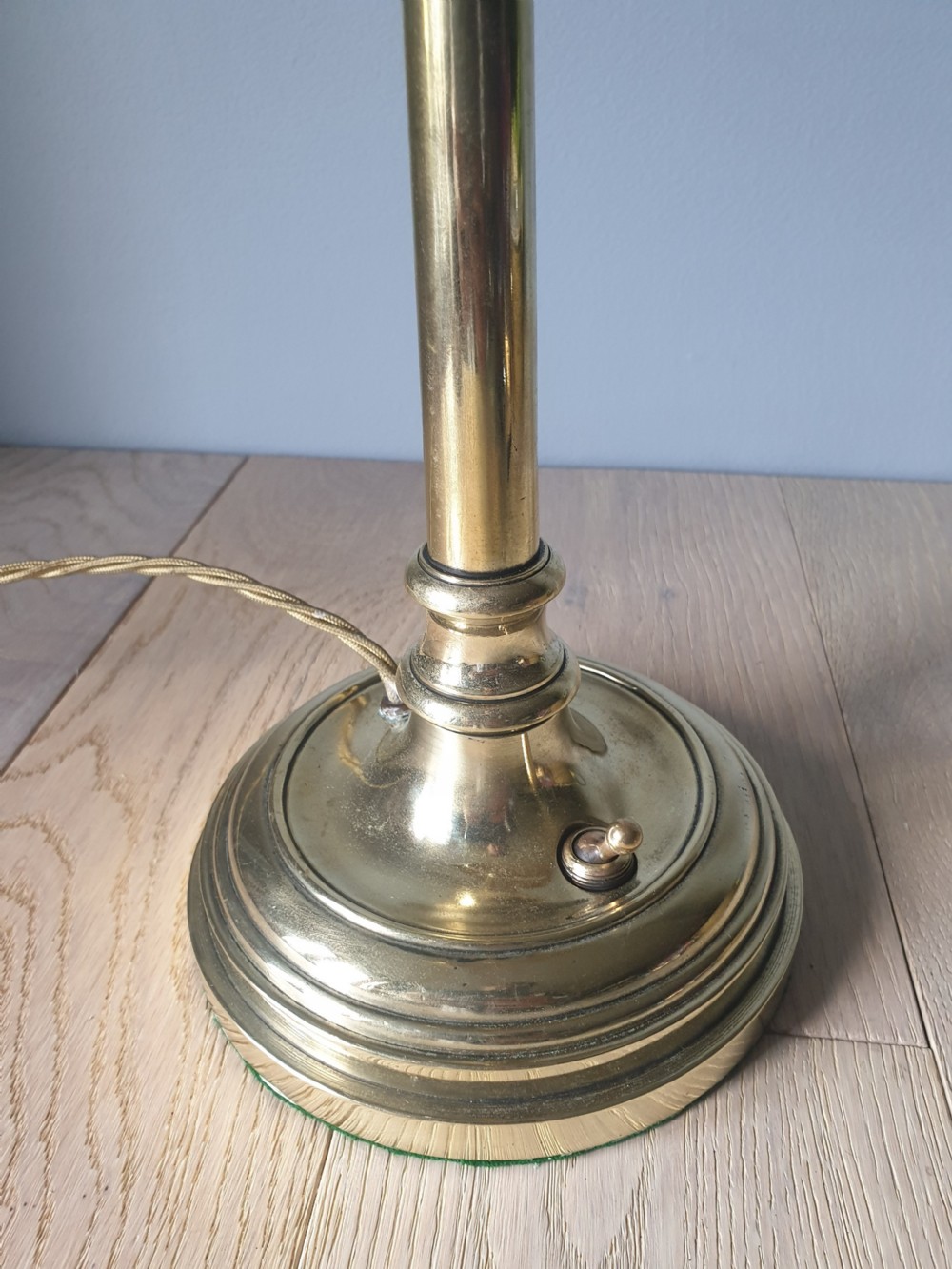 Edwardian Bankers Library Desk Lamp, Rewired and PAT tested  View VIII
