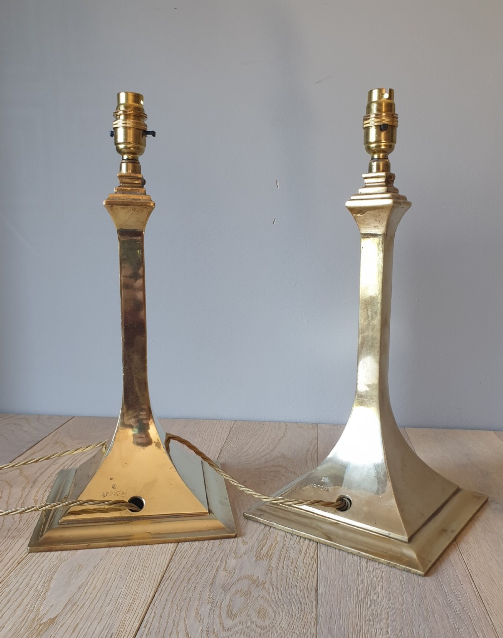 Pair of Revo Brass Table Lamps, Rewired and PAT tested  View III