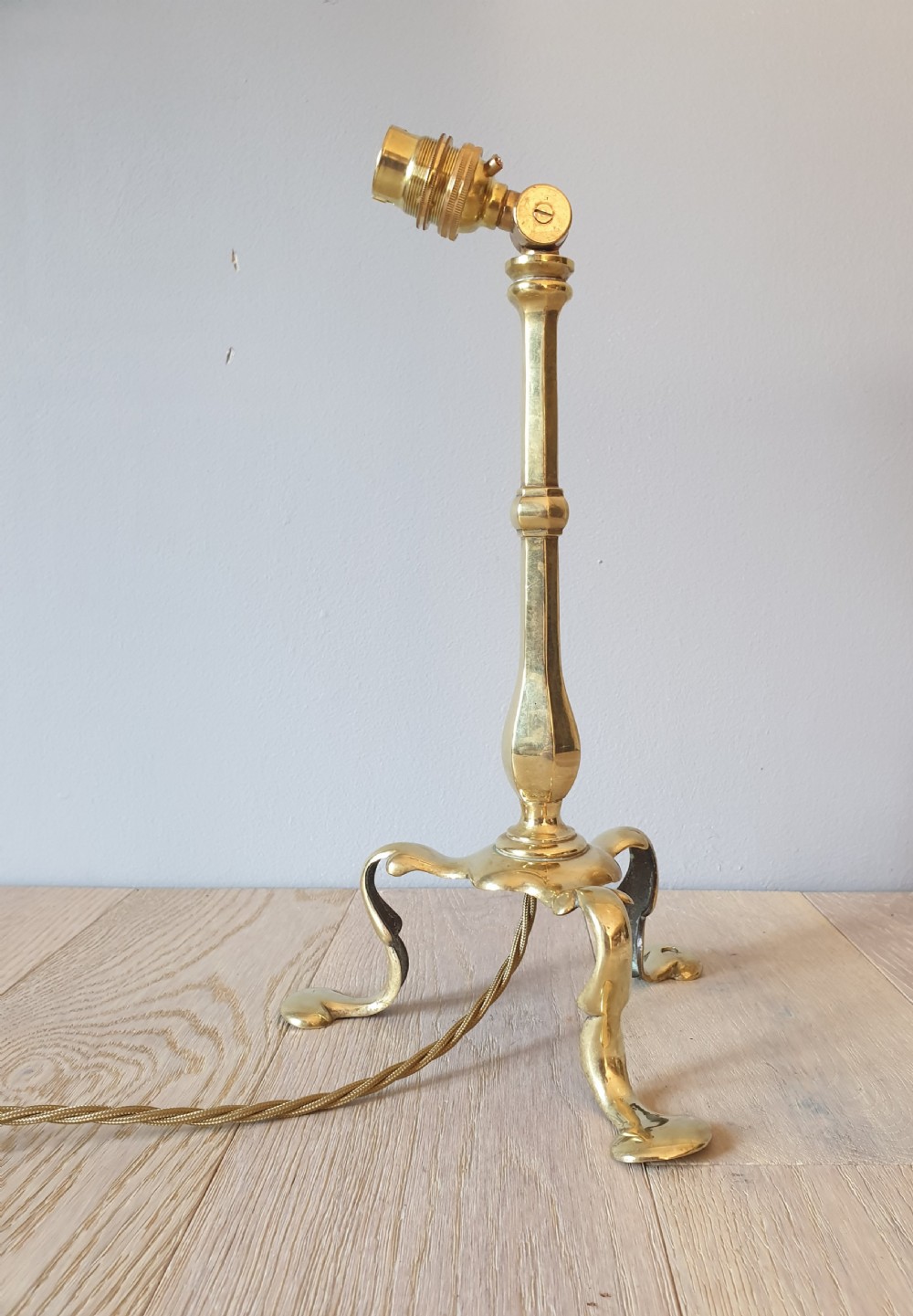 Faraday & Son Brass Adjustable Pullman Table Lamp, Rewired and PAT tested  View IV