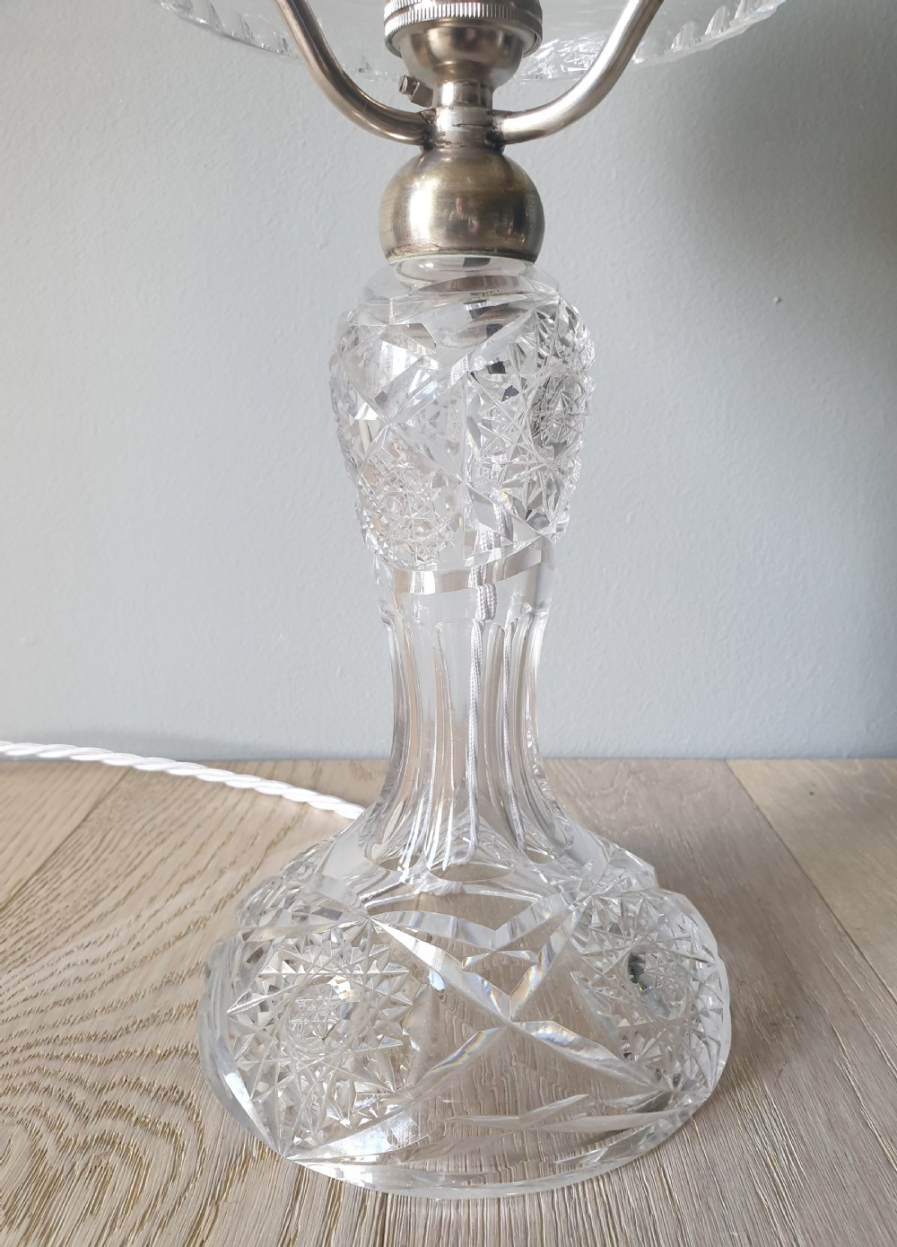 Cut Crystal Mushroom Tiffany Table Lamp, Rewired and PAT tested  View III
