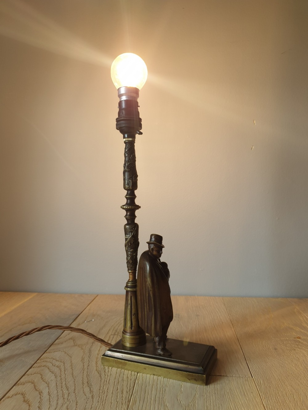Hardy Brass Table Lamp, Rewired and PAT tested  View IX