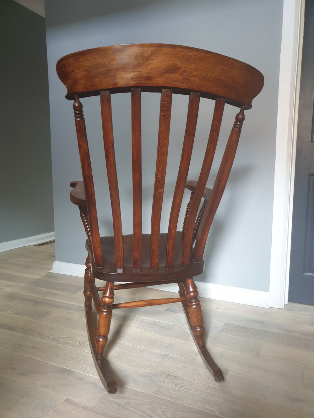 Victorian Bobbin Ash & Elm Splat Back Rocking Chair View XI