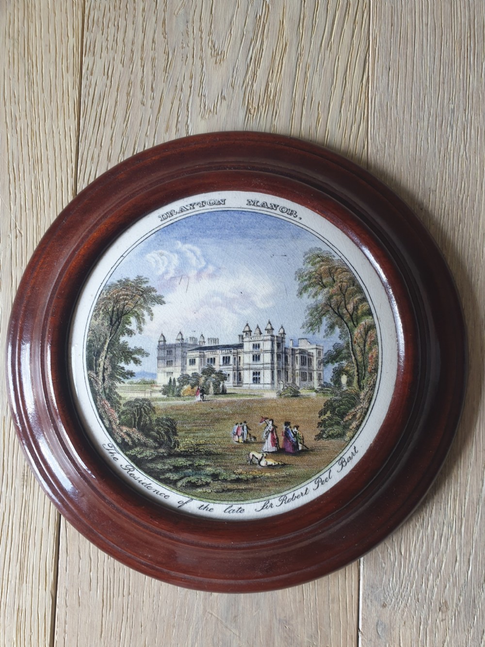 19th Century Pot Lid in a Mahogany Frame  View III