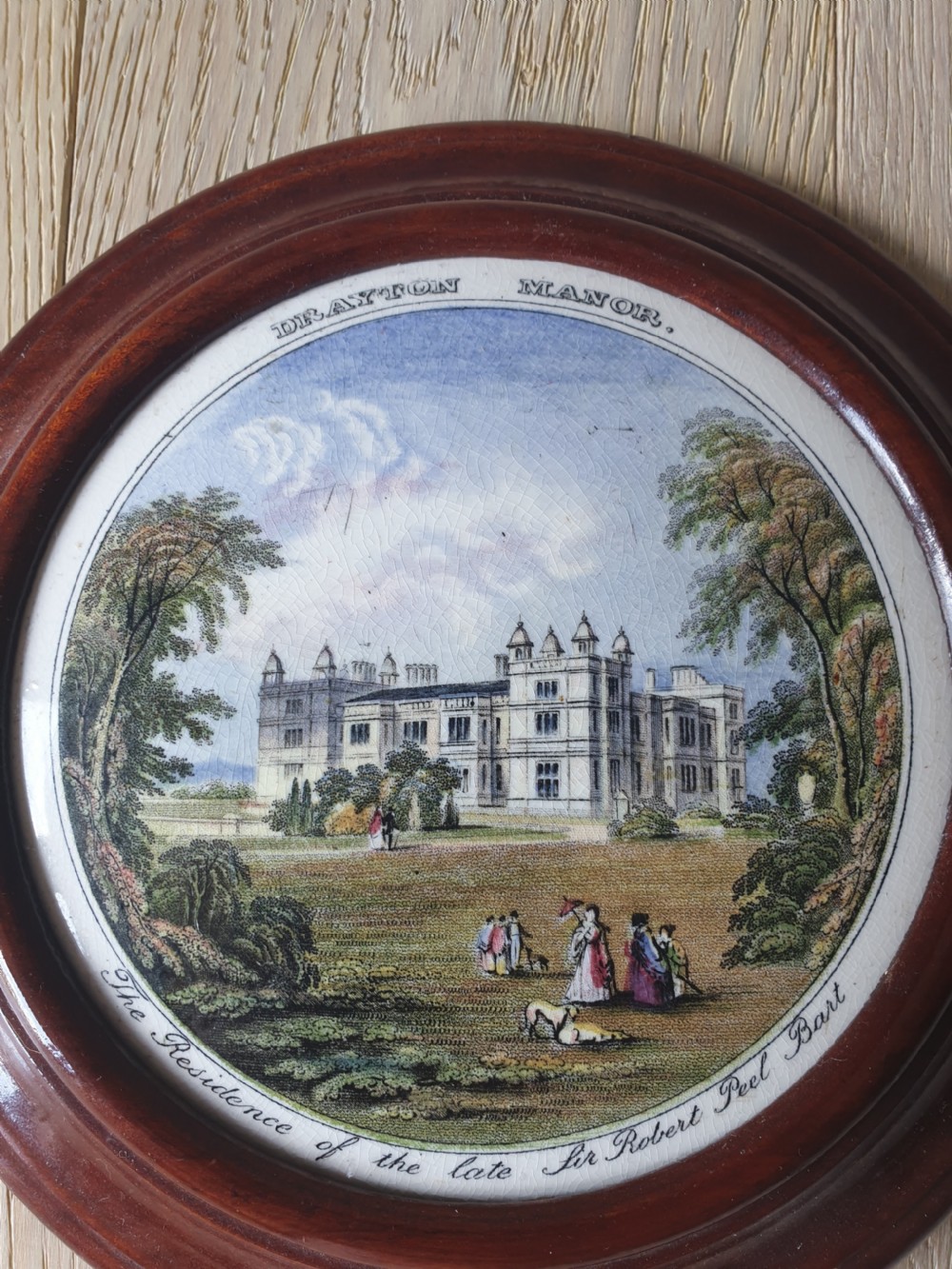 19th Century Pot Lid in a Mahogany Frame  View VI