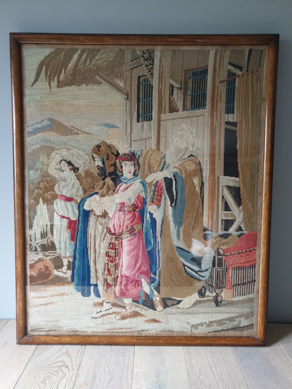 Victorian Biblical Tapestry, Framed