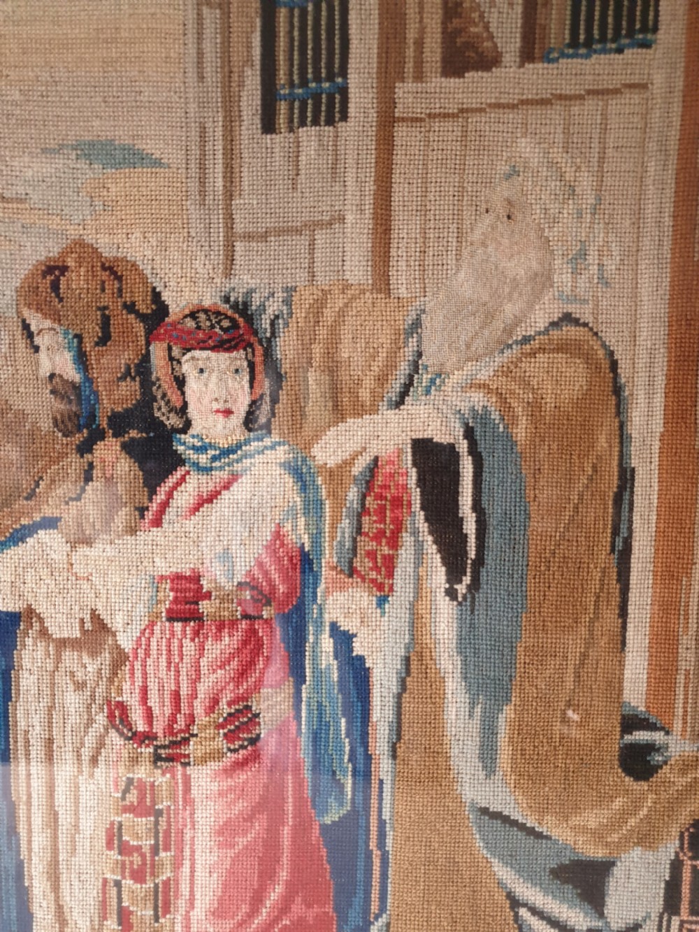 Victorian Biblical Tapestry, Framed View II