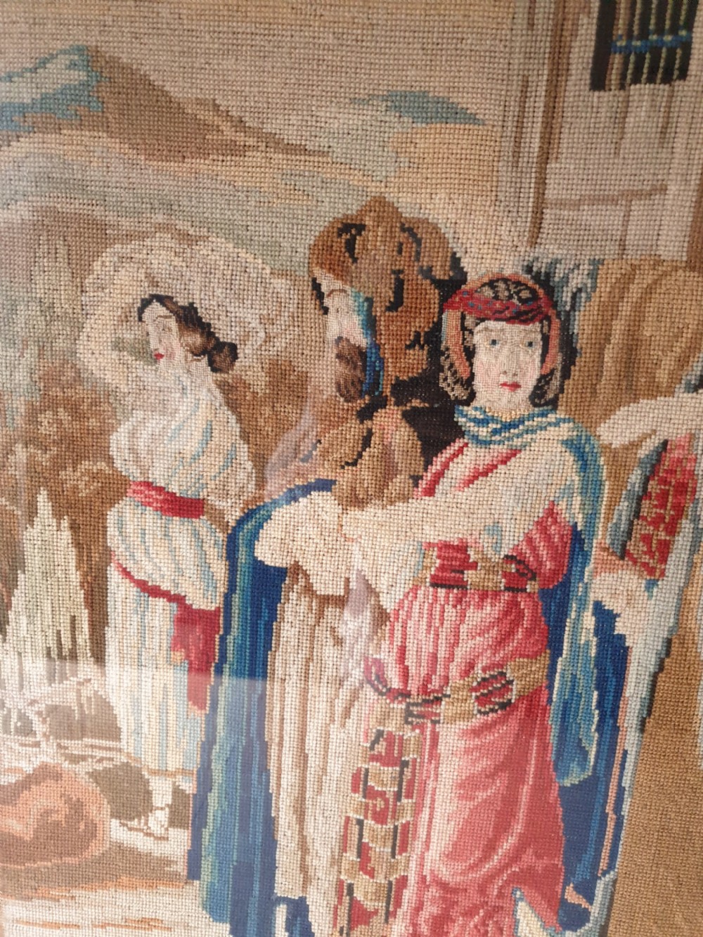 Victorian Biblical Tapestry, Framed View III
