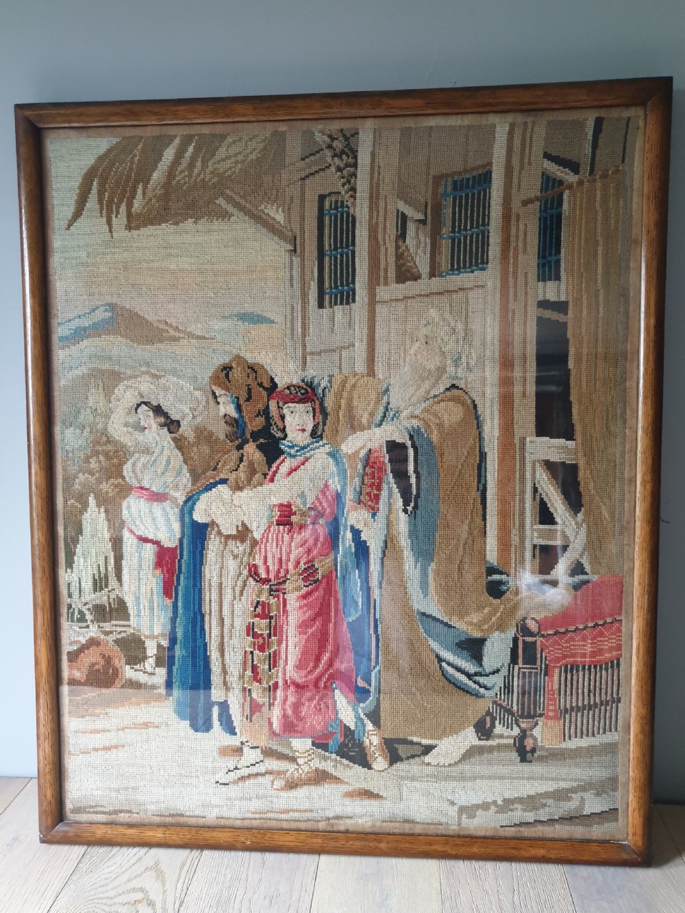 Victorian Biblical Tapestry, Framed View IV