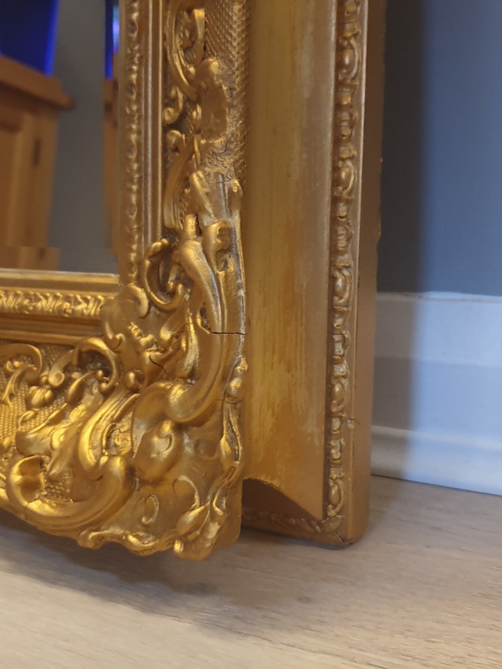 19th.C. Rococo Style Gilt Frame Wall Mirror C.1880. View II
