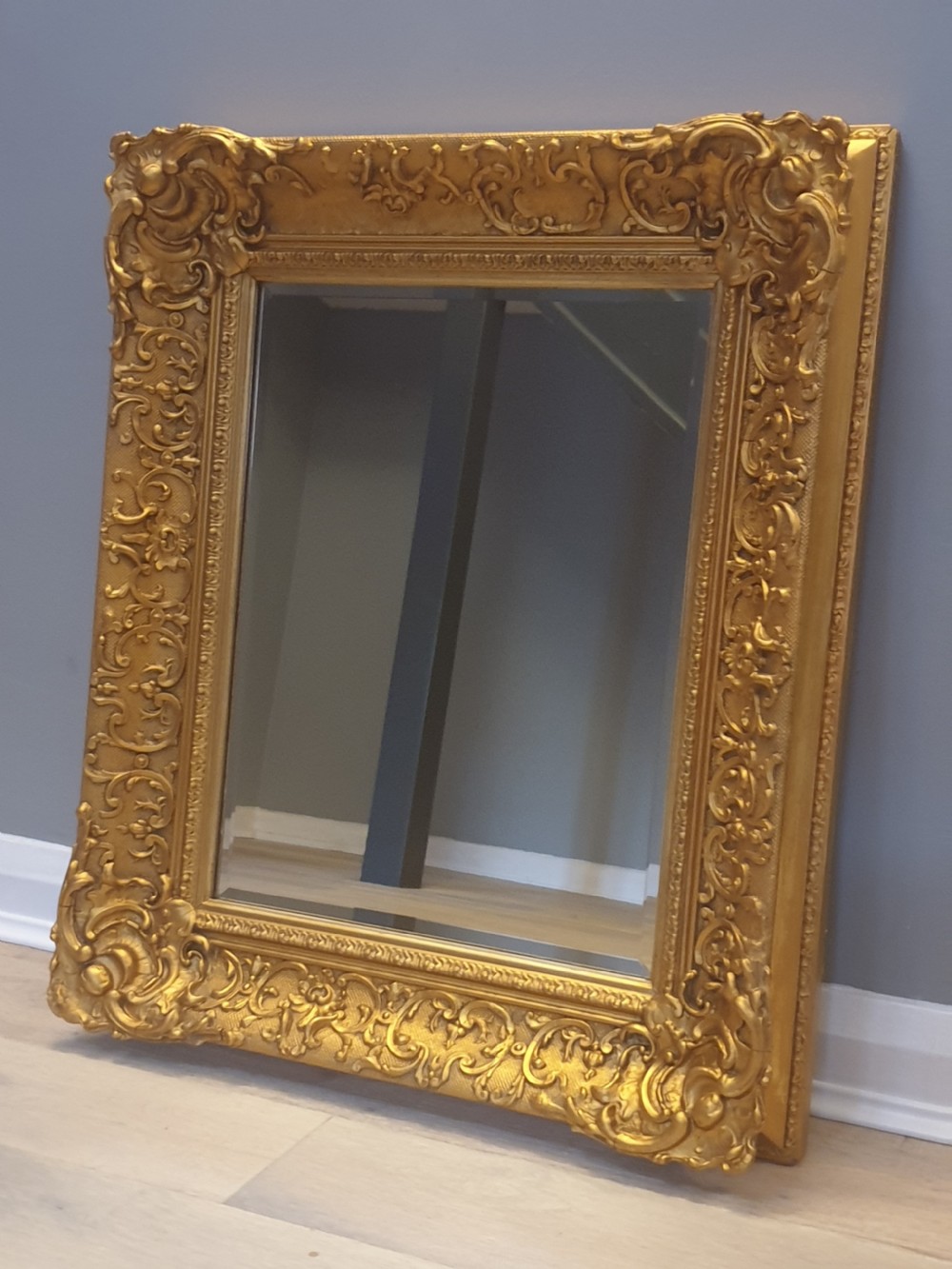 19th.C. Rococo Style Gilt Frame Wall Mirror C.1880. View IV