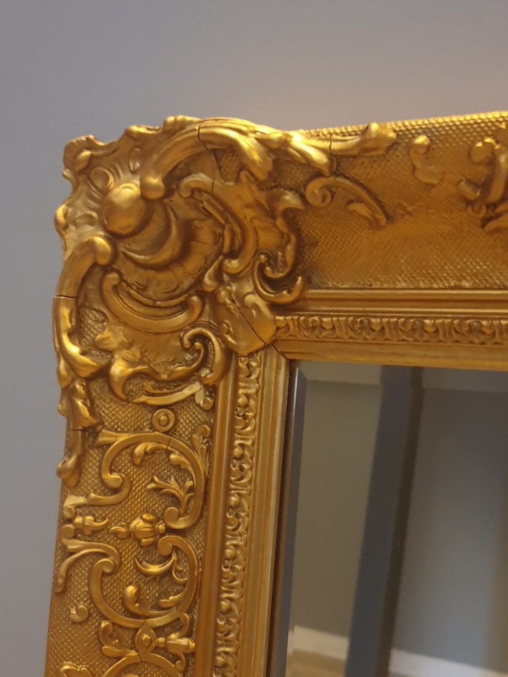 19th.C. Rococo Style Gilt Frame Wall Mirror C.1880. View VI
