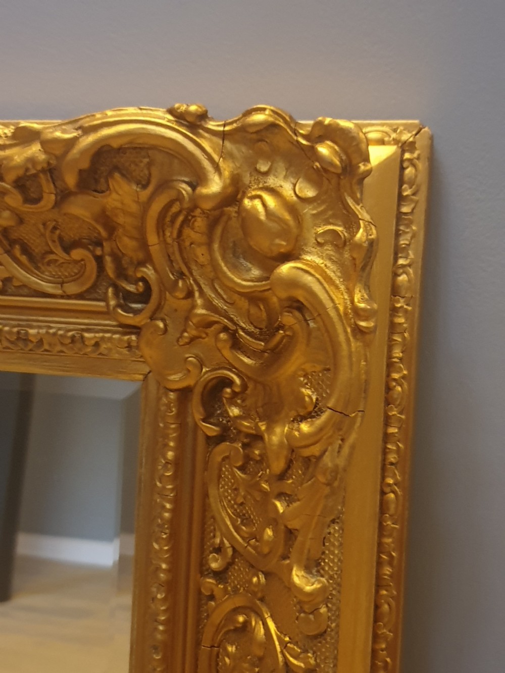 19th.C. Rococo Style Gilt Frame Wall Mirror C.1880. View VII