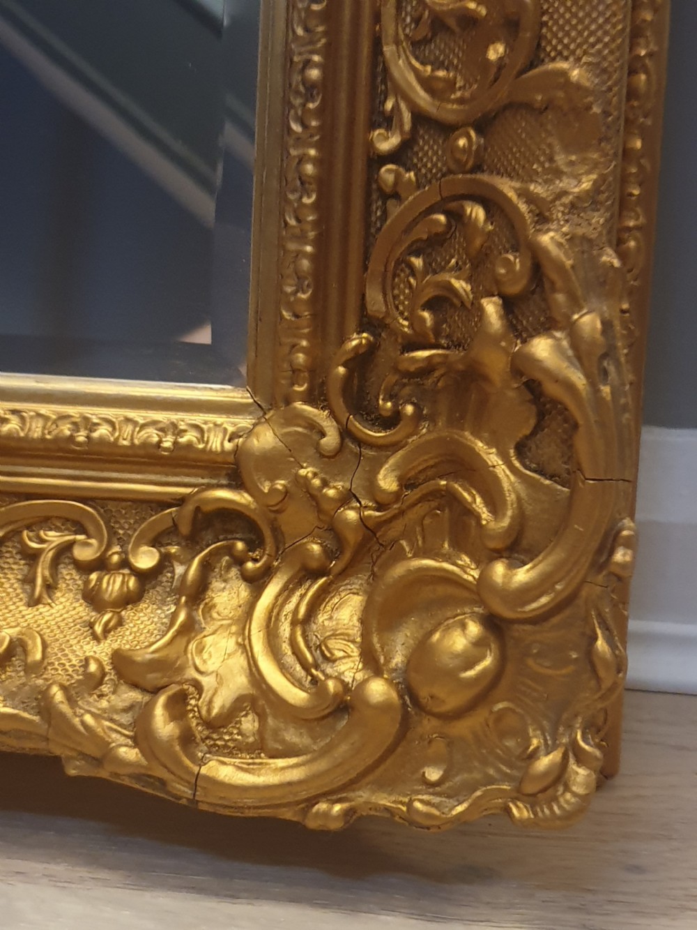 19th.C. Rococo Style Gilt Frame Wall Mirror C.1880. View VIII