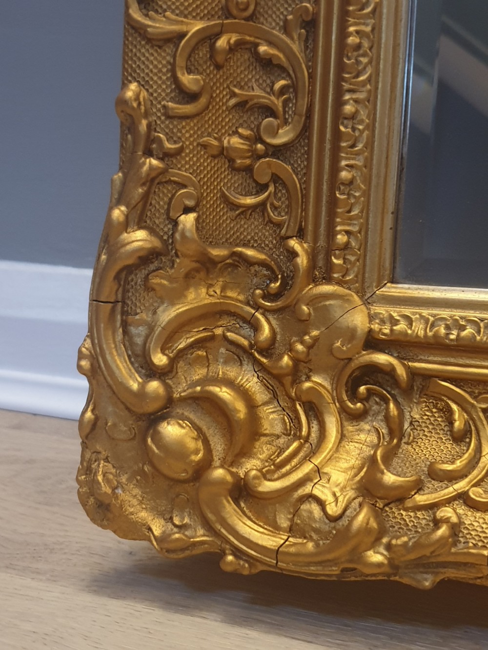 19th.C. Rococo Style Gilt Frame Wall Mirror C.1880. View IX