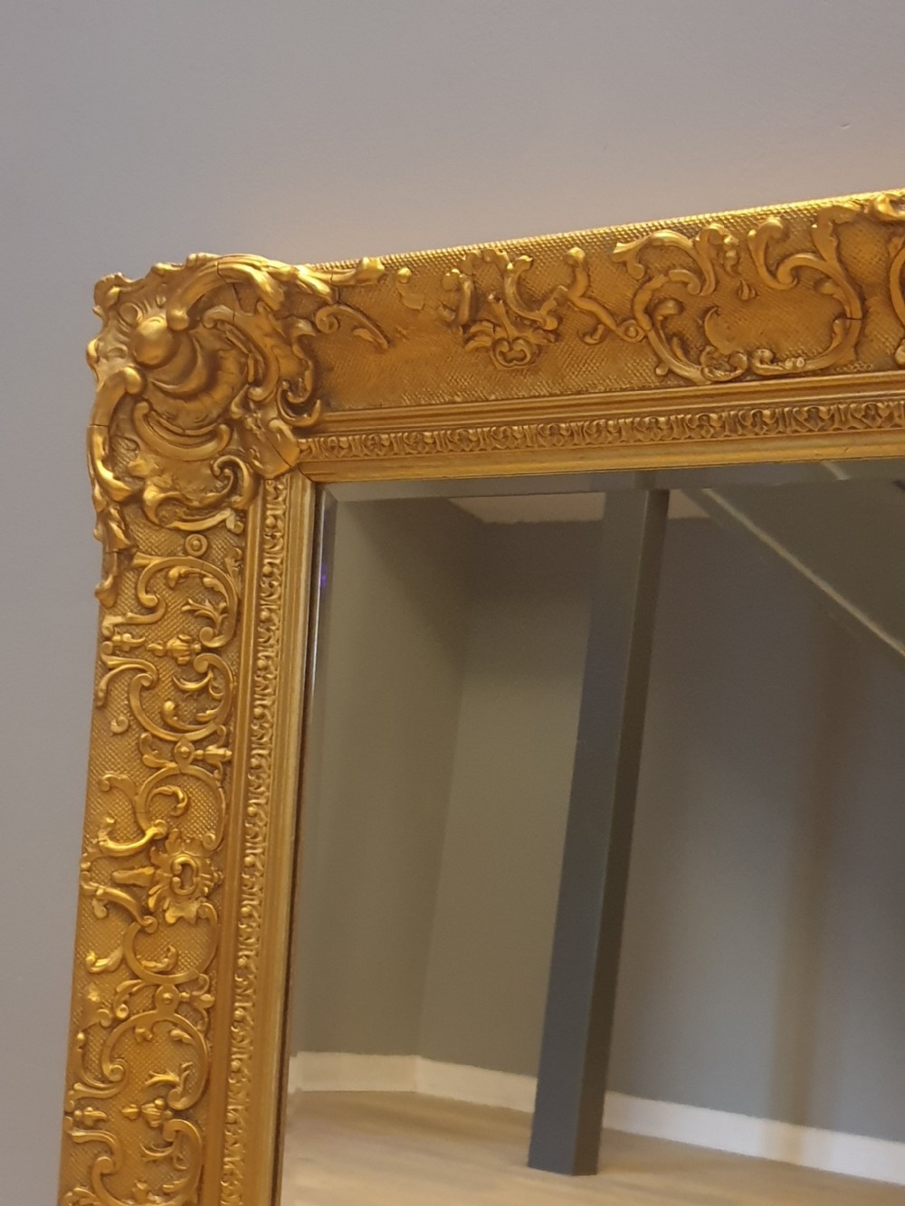 19th.C. Rococo Style Gilt Frame Wall Mirror C.1880. View X
