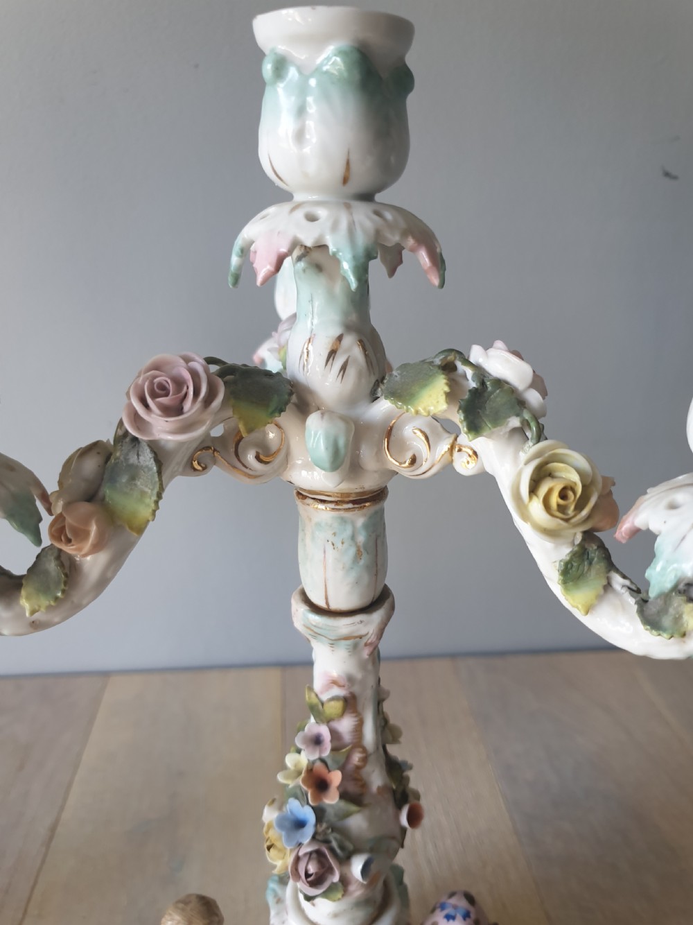 Stunning Pair of 19th Century Dresden Candelabra  View III