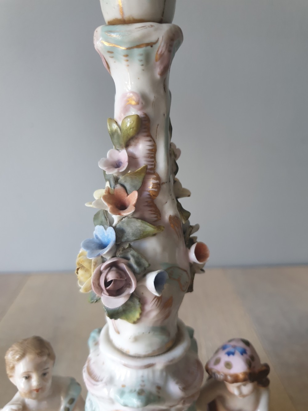 Stunning Pair of 19th Century Dresden Candelabra  View V